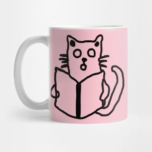 Cat reading book Mug